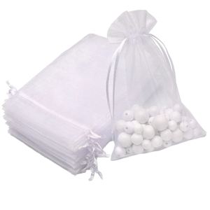 Fashion PVC Mesh Organza Bags 4x6 Custom Logo Eco-Friendly Reusable Jewelry Gift <b>Pouch</b> <b>Drawstring</b> Screen Printed for Wedding - Product Image 1