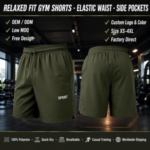 Shorts de sport amples personnalisés avec cordon de serrage et poches latérales pour hommes, entraînement, course à pied, logo OEM - Product Image 1