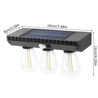 Petite lampe solaire à triple ampoule Edison avec capteur de lumière, étanche, pour véranda, patio, jardin, entrée, cour, décoration LED chaude