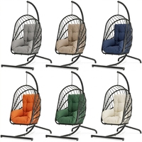 Fauteuil suspendu pliable en rotin blanc avec support, montage sans outils, pour terrasse, vente en gros pour entreprises
