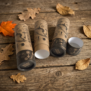 Tube en papier kraft recyclé écologique avec impression personnalisée, contenant cosmétique jetable pour baume solide pour les lèvres - Product Image 1
