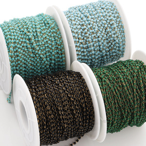Cadena de cuentas de acero inoxidable chapada en oro de 18 quilates, 4 colores, para collares en capas, accesorio de joyería unisex - Product Image 4