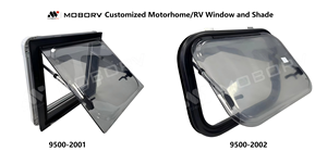 MOBORV Fenêtre de <span class=keywords><strong>camping</strong></span>-<span class=keywords><strong>car</strong></span> acrylique double couche taille personnalisée avec filet anti-insectes et store pour application de caravane de voiture coin rond - Product Image 2
