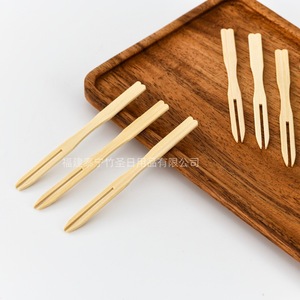 Disposable Bamboo Fruit Forks SGC Premium Quality For Home Party <b>Dessert</b> Table Wholesale - Product Image 2