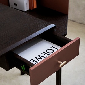 Scrivania Moderna Contemporanea Koya per Ufficio Domestico, Scrivania da Studio Regolabile in Altezza, Scrivania di Lusso in Legno <span class=keywords><strong>con</strong></span> Cassetto e Vano Portaoggetti - Product Image 4
