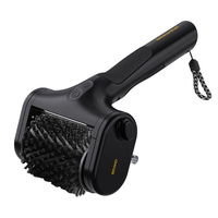 Brosse de nettoyage de barbecue à rouleaux en acier inoxydable d'origine usine, avec poils pour éliminer les résidus alimentaires, de qualité alimentaire, avec éclairage LED