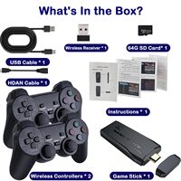 Console de jeux rétro M8, jeux vidéo plug-and-play, stick de jeux rétro intégré avec 9 émulateurs, 2 joysticks sans fil, cadeau pour enfant
