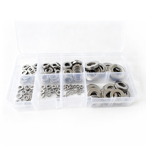 304 Stainless Steel Flat Washers DIN125 M2 M3 <b>M4</b> M5 M6 180Pcs Assorted Washer Set For Construction Industry - Product Image 3