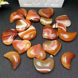 Vente en gros de pierre de palmier en cristal poli pierre précieuse Sardonyx coeur lune pour décoration Fengshui - Product Image 5