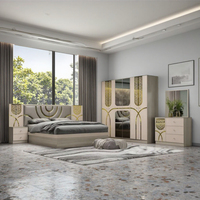 Lit King Size en Bois Personnalisé à Prix Abordable, Ensemble de Meubles de Chambre à Coucher Modernes et Luxueux avec Rangement pour Hôtels, Hôpitaux et Villas
