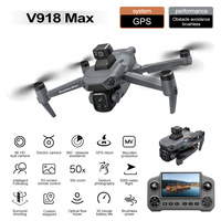 Drone GPS V918 MAX 4K avec télécommande à écran, moteur sans balais, longue portée, pliable, quadricoptère RC pour adultes, photographie aérienne