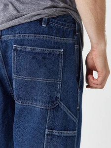 بناطيل جينز رجالي من قماش الدنيم العضوي من مصنع في الصين للبيع بالجملة من ماركة ZY ، بناطيل جينز فضفاضة من المطاط الصوفي نيلي - Product Image 6