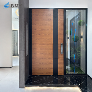 Porte d'entrée en acier et verre composite durable avec conception antivol et finition moderne pour usage résidentiel - Product Image 1