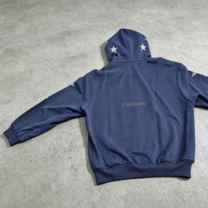 Sweat-shirt à capuche zippé pour homme, 100% coton French Terry, couleur unie, logo personnalisé, vêtement décontracté pour l'automne - Product Image 4