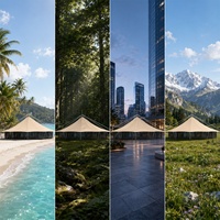 Tente de glamping de luxe BOTEEN, grande tente de safari pour complexe hôtelier, tente d'hébergement extérieur personnalisée, tente de lodge écologique haut de gamme, tente hôtel