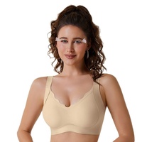 Soutien-gorge push-up sans couture sans armatures ultra-fin à couvrance totale, bretelles convertibles, col en V, grande taille, style européen-américain, pour l'export
