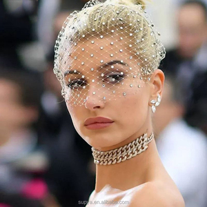 Diamond <strong>Veil</strong> Mesh Hairband Black White <strong>Bridal</strong> Headdress Crystal Dance Party Accessories Wedding Rhinestone <strong>Bridal</strong> <strong>Headband</strong> - Product Image 2