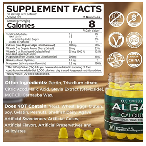 Private label alghe calcio integratore di gomma estratto da alghe rosse islandesi con aggiunta di magnesio vitamina K2 e boro - Product Image 2