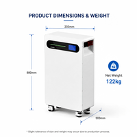 Batterie de secours solaire domestique tout-en-un intelligente 51,2 V 314 Ah 16 kWh LiFePO4 empilable avec interaction LED et surveillance BMS intelligente