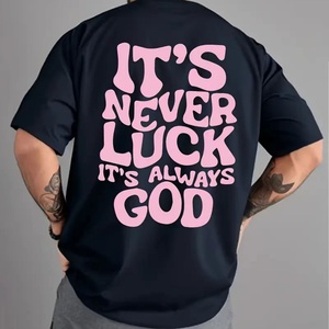 Camiseta Casual de Verano para Hombre con Cuello Redondo y Estampado de Letras Inglesas en 3D, Manga Corta Holgada - Product Image 2