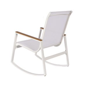 Ensemble <span class=keywords><strong>de</strong></span> 3 chaises à bascule d'extérieur modernes en acier inoxydable avec cadre en maille respirante et <span class=keywords><strong>table</strong></span> basse pour hôtel, jardin, terrasse - Product Image 6