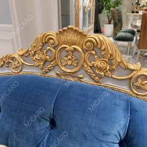 Ensemble <span class=keywords><strong>de</strong></span> canapé en tissu sculpté en bois fait à la main, style européen classique <span class=keywords><strong>de</strong></span> luxe - Product Image 6