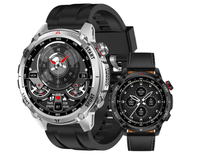 Montre connectée sportive W10 Pro, silicone, lampe torche LED, GPS, suivi d'activités, moniteur de fréquence cardiaque, compatible appels, Android