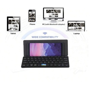 Mini opvouwbaar ergonomisch draadloos toetsenbord met USB Type-C ultradun reisontwerp toetsenbord voor telefoon, tablet, Mac en <span class=keywords><strong>Android</strong></span> - Product Image 2