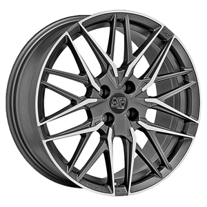 CERCHI en LEGA 50-4 7.5x18 4x100 ET 35 MATT GUN METAL ENTIÈREMENT POLI (MGMFP) - Product Image 1