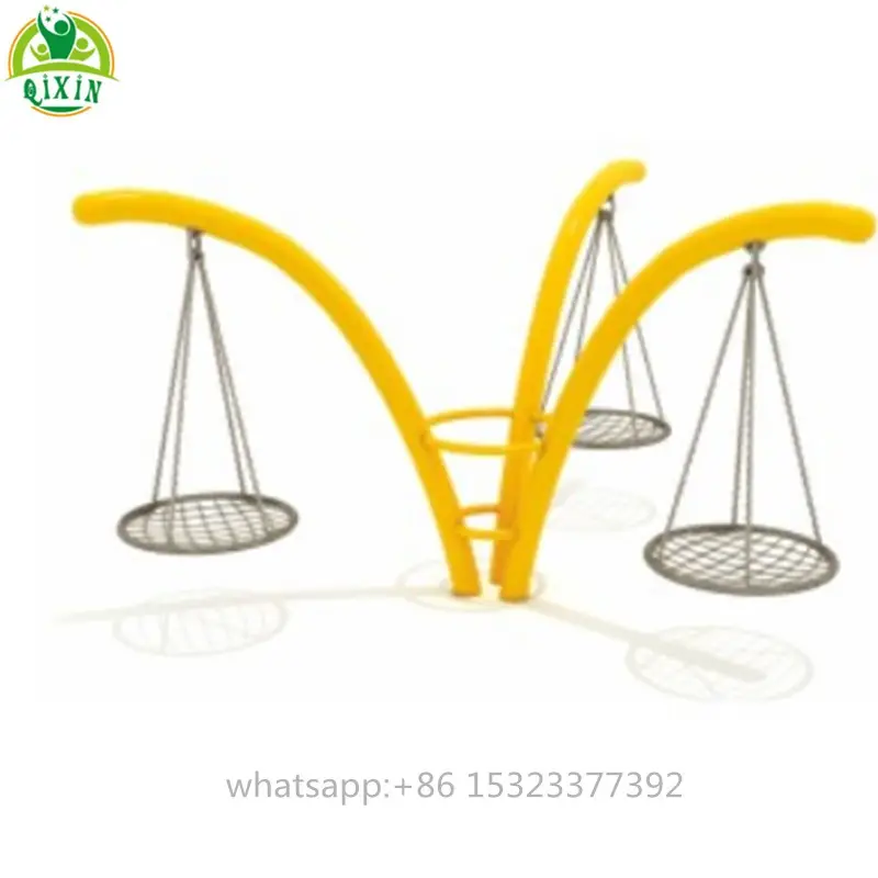 China professional design outdoor swing set 3 seated baby swing chairs