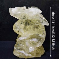 Statue de dragon en citrine cristalline au prix d'usine, artisanat en cristal fait main, pierre précieuse de haute qualité, décoration Feng Shui pour la maison, cadeau