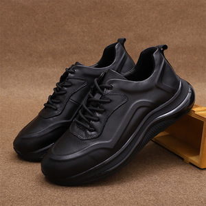 Chaussures de randonnée pour hommes à bout rond en cuir de vache, respirantes, avec semelle extérieure en caoutchouc et semelle intermédiaire en EVA, pour l'automne et les tenues décontractées - Product Image 1