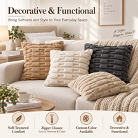 Housse de coussin décorative pour canapé, couleur personnalisée OEM ODM, en fausse fourrure pelucheuse