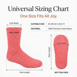 Lot de chaussettes antidérapantes en polaire corail rose moelleuses pour femme, avec logo personnalisé, idéales pour un cadeau amusant de 40e anniversaire - Product Image 6