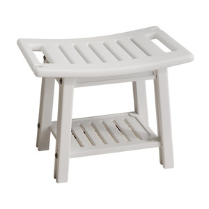 Tabouret de salle de bain pliable en plastique, siège de douche avec étagère de rangement pour adultes et personnes âgées, chaise de bain antidérapante - Product Image 5