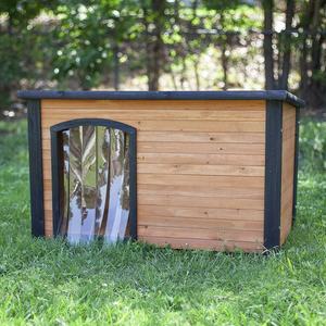 Maison de chien en bois extérieure MSH-D014 avec motif animal de fermeture de bouton de logo personnalisé pour la promotion de petits animaux - Product Image 5