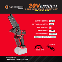 Gergaji rantai mini tanpa kabel 511107 20V Li-ion 6 inci dengan motor tanpa sikat dan pengencangan tanpa alat untuk pemangkasan cabang kayu