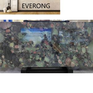 Marbre Breccia Naturel <span class=keywords><strong>Paris</strong></span> Spring, Pierre Sombre de Luxe avec Veines Breccées Multicolores pour Murs Décoratifs et Plans de Travail - Product Image 2