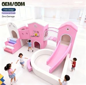 Aire de jeux intérieure douce et ludique pour enfants, personnalisée, de couleur <span class=keywords><strong>beige</strong></span>, avec un château, une <span class=keywords><strong>piscine</strong></span> <span class=keywords><strong>à</strong></span> <span class=keywords><strong>balles</strong></span> et des structures d'escalade pour les clubs d'enfants des hôtels - Product Image 3