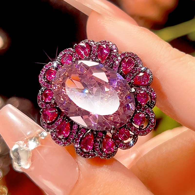 Black gold dried rose ring