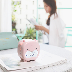 Sveglia per Bambini a Forma di Mucca Cartoonesca con Luce Notturna, Controllo Vocale, Display LED e Orologio Digitale <span class=keywords><strong>da</strong></span> <span class=keywords><strong>Comodino</strong></span> - Product Image 2