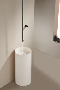 Deluxe Matte Black Wash Basin Ceiling Single Function Drop Style Single Handle Brass Bathroom Sink Faucet
