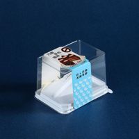 Boîte d'emballage alimentaire transparente X013 pour gâteau à la mangue et au durian avec fourchette, personnalisable