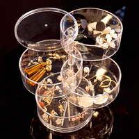 En plastique Créative Européenne Antipoussière Multicouche 360 Rotatif Transparent Acrylique Boîte De Rangement De Bijoux