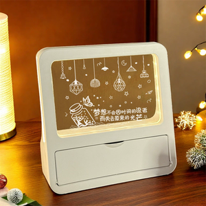 Acrylic Transparent Baby Night <strong>Light</strong> Note Board Message Board <strong>Table</strong> Led Night Lamp Home Memo Prompt Desktop Small Whiteboard - Product Image 2