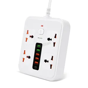 Wholesale custom 4 way electrical extension socket with type c surge protector power strip