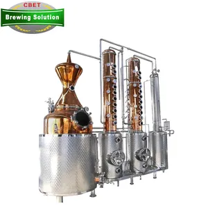 red copper Moonshine Gin distiller tower for Whiskey distillation