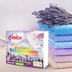 Finice High Concentrated Laundry Sheet Household Hand Wash Detergent Paper Disposable Laundry Detergent Strips