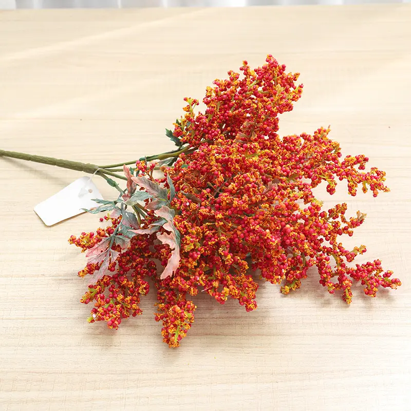 인공 거품 꽃 밀 귀 거품 잔디 식물 꽃다발 크리스마스 웨딩 장식 홈 테이블 장식 가을 공예