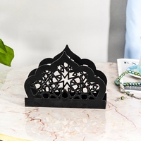 Décorations du Ramadan Motif de mosquée islamique Porte-serviettes - Ornement de table en métal pour la fête du Ramadan Kareem Iftar